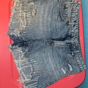 Custom made Diamond Denim shorts